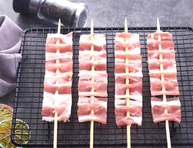 Five-spice pork skewers